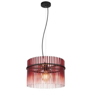 Laagste prijs - Globo Zwarte hanglampGorley met rood glas Ø 40cm - 15698HBR