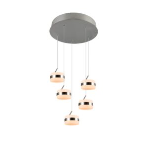 Laagste prijs - Trio Design hanglampDios nikkel 5-lichts - 331430507