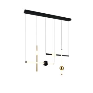 Laagste prijs - Trio Moderne hanglampMelita zwart met goud - 331510680