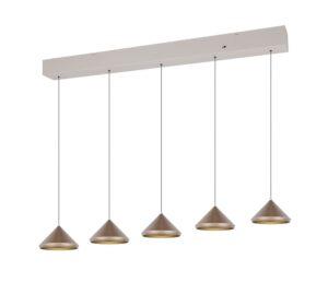 Laagste prijs - Trio 5-lichts hanglampLaguna koffie bruin - 336210565