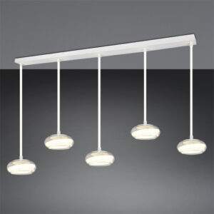 Laagste prijs - Trio 5-lichts design hanglampTarsia wit - 337810531
