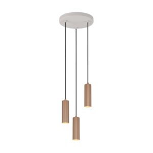 Laagste prijs - Trio HanglampSoka 3-lichts mokka bruin - 367730365