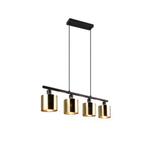Laagste prijs - Trio HanglampJason zwart met goud 3-lichts - R36304079