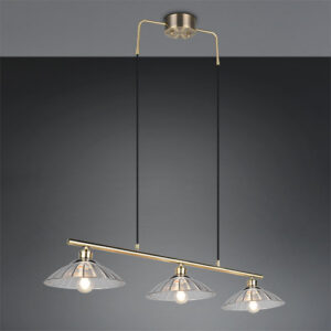 Laagste prijs - Trio Klassieke hanglampEluna 3-lichts oud messing - R36523004