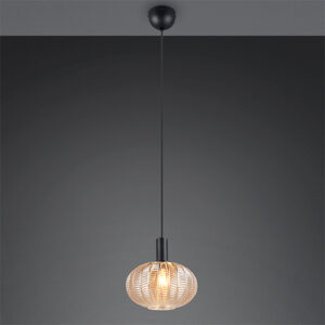 Laagste prijs - Trio Klassieke hanglampElvezia amber glas - R36771013