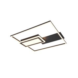 Laagste prijs - Trio Vierkante plafondlampSpiro zwart 50cm - R67862932