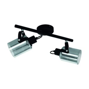 Laagste prijs - Eglo PlafondlampBerregas 2-lichts zwart met chroom - 780473