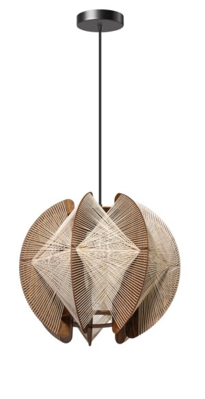 Laagste prijs - ETH Houten hanglamp met dradenJessica walnut - Ø 40cm - 05-HL4940-77