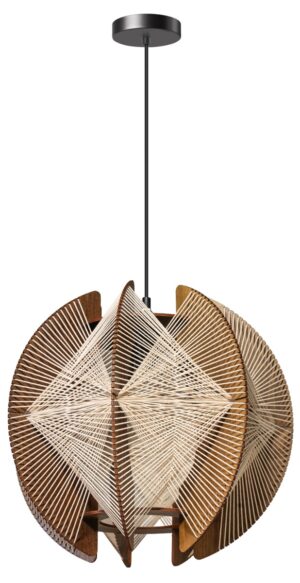 Laagste prijs - ETH Houten hanglamp met dradenJessica walnut - Ø 50cm - 05-HL4950-77