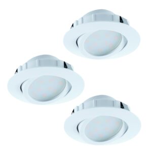 Laagste prijs - Eglo Set van 3 inbouwspotsPineda wit - 78881