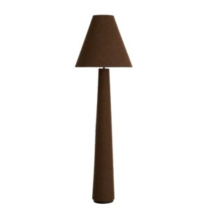 Laagste prijs - Light & Living VloerlampDevia Ø 50cm - bouclé - bruin - 1891661
