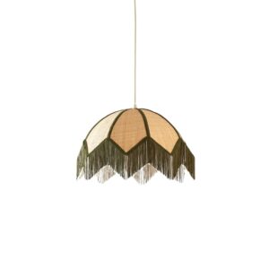 Laagste prijs - Light & Living Ø 45cm hanglampSulina raffia met groen - 2987276