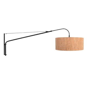 Laagste prijs - Steinhauer Zwarte wandlampElegant Classy met kurk kap Ø50cm - 4336ZW
