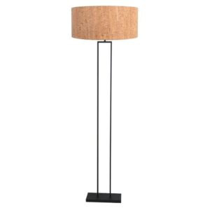 Laagste prijs - Steinhauer Zwarte vloerlampStang met kurk kap Ø50cm - 4338ZW