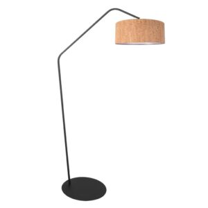 Laagste prijs - Steinhauer Zwarte vloerlampZig-Zag met kurk kap Ø50cm - 4339ZW