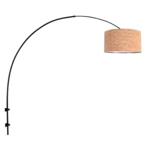 Laagste prijs - Steinhauer Zwarte wandlamp boogSparkled Light met kurk kap Ø40cm - 4343ZW