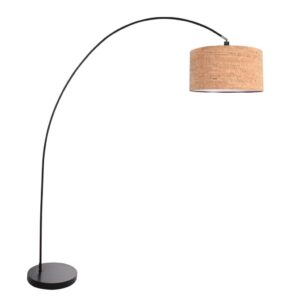 Laagste prijs - Steinhauer Zwarte booglampSolva met kurk kap Ø40cm - 4345ZW