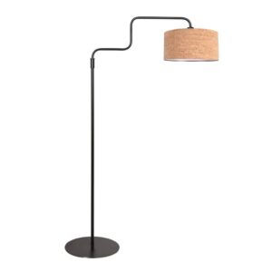 Laagste prijs - Steinhauer Zwarte vloerlampBloeba met kurk kap Ø40cm - 4347ZW