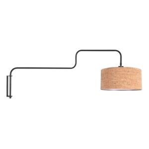 Laagste prijs - Steinhauer Zwarte wandlampBloeba met kurk kap Ø40cm - 4348ZW