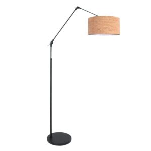 Laagste prijs - Steinhauer Zwarte vloerlampPrestige Chic met kurk kap Ø40cm - 4349ZW