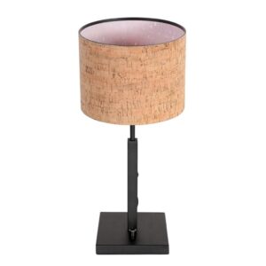 Laagste prijs - Steinhauer Zwarte tafellampStang met kurk kapje Ø20cm - 4351ZW