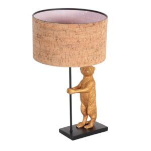 Laagste prijs - Steinhauer Zwarte tafellampAnimaux met kurk kapje Ø30cm - 4353ZW