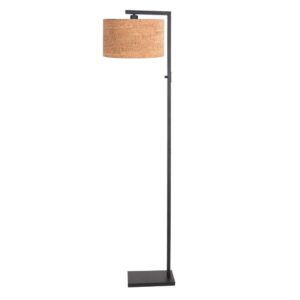 Laagste prijs - Steinhauer Zwarte vloerlampStang met kurk kap Ø30cm - 4358ZW