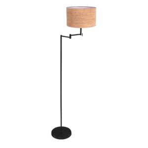 Laagste prijs - Steinhauer Zwarte vloerlampBella met kurk kap Ø30cm - 4362ZW