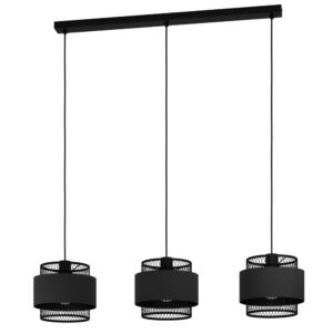 Laagste prijs - Eglo Zwart hanglampBazely 3L - Ø 23cm - 43669