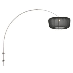 Laagste prijs - Steinhauer WandlampVela Lino metaal grijs met zwarte kap - 4403ST