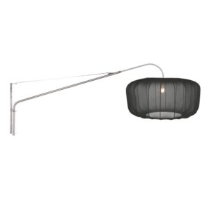 Laagste prijs - Steinhauer WandlampVela Lino metaal grijs met zwarte kap Ø60cm - 4447ST