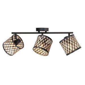 Laagste prijs - Steinhauer Plafondlamp 3-lichtsSumba met bamboe kappen Ø12cm - 4489ZW