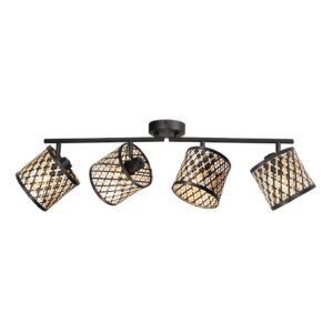Laagste prijs - Steinhauer Plafondlamp 4-lichtsSumba met bamboe kappen Ø12cm - 4490ZW
