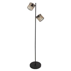 Laagste prijs - Steinhauer Vloerlamp 2-lichtsSumba met bamboe kappen Ø12cm - 4492ZW