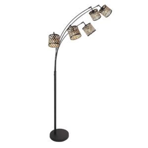 Laagste prijs - Steinhauer Vloerlamp 5-lichtsSumba met bamboe kappen Ø12cm - 4493ZW