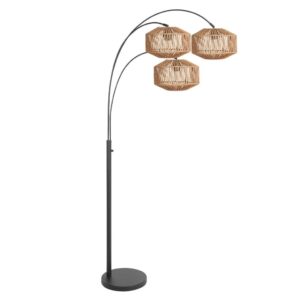 Laagste prijs - Steinhauer VloerlampSparkled Light met rotan kappen - 4496ZW