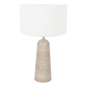 Laagste prijs - Steinhauer Stenen tafellampTravino met witte kap Ø30cm - 4553CR