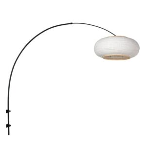 Laagste prijs - Steinhauer Zwarte wandlampSilva Alba met witte kap Ø60cm - 4619ZW