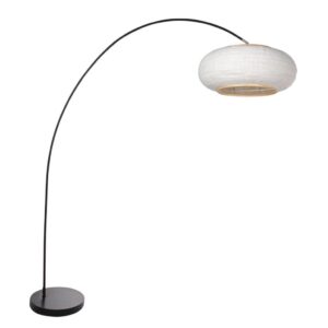 Laagste prijs - Steinhauer Zwarte booglampSolva met witte kap Ø35cm - 4630ZW