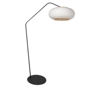 Laagste prijs - Steinhauer Zwarte vloerlampZig-Zag met witte kap Ø60cm - 4641ZW