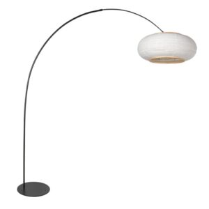 Laagste prijs - Steinhauer Zwarte vloerlampCurve met witte kap Ø60cm - 4642ZW