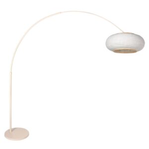 Laagste prijs - Steinhauer Booglamp zandbruinSilva Alba met witte kap Ø60cm - 4677CR