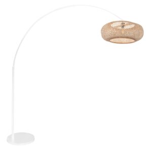 Laagste prijs - Steinhauer Witte booglampMaze Naturel met rotan kap - 4686W