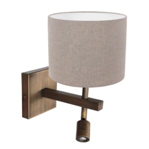 Laagste prijs - Steinhauer WandlampStang met grijze kap - 4892BR