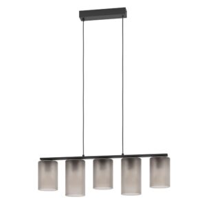 Laagste prijs - Eglo 5-lichts hanglampColomera Ø 12cm - smoke frosted glas - 901163