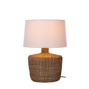 Laagste prijs - Premium by Lucide Zeegras schemerlampAmbala Ø 35cm - bruin met witte kap - 10551/81/73