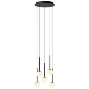 Laagste prijs - Premium by Lucide Design hanglampCalina 5-lichts met witte bollen - 24406/37/30