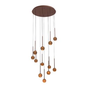 Laagste prijs - Premium by Lucide HanglampCalina 12-lichts met amber bollen - 24406/84/96