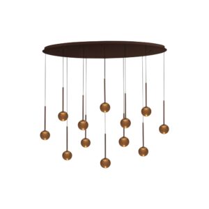 Laagste prijs - Premium by Lucide Ovale hanglampCalina 12-lichts met amber bollen - 24406/86/96