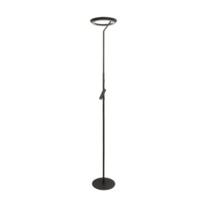 Laagste prijs - Lucide Design vloerlampCeleste zwart Ø 28cm met leeslampje - 03745/25/30